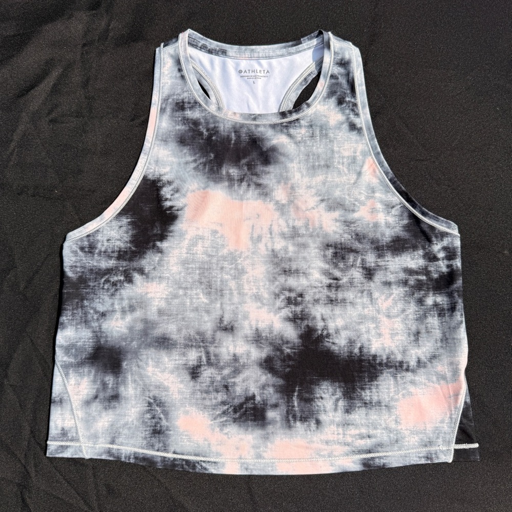 Athleta Shanti Ice Dye Crop Tank Top Womens Size Large